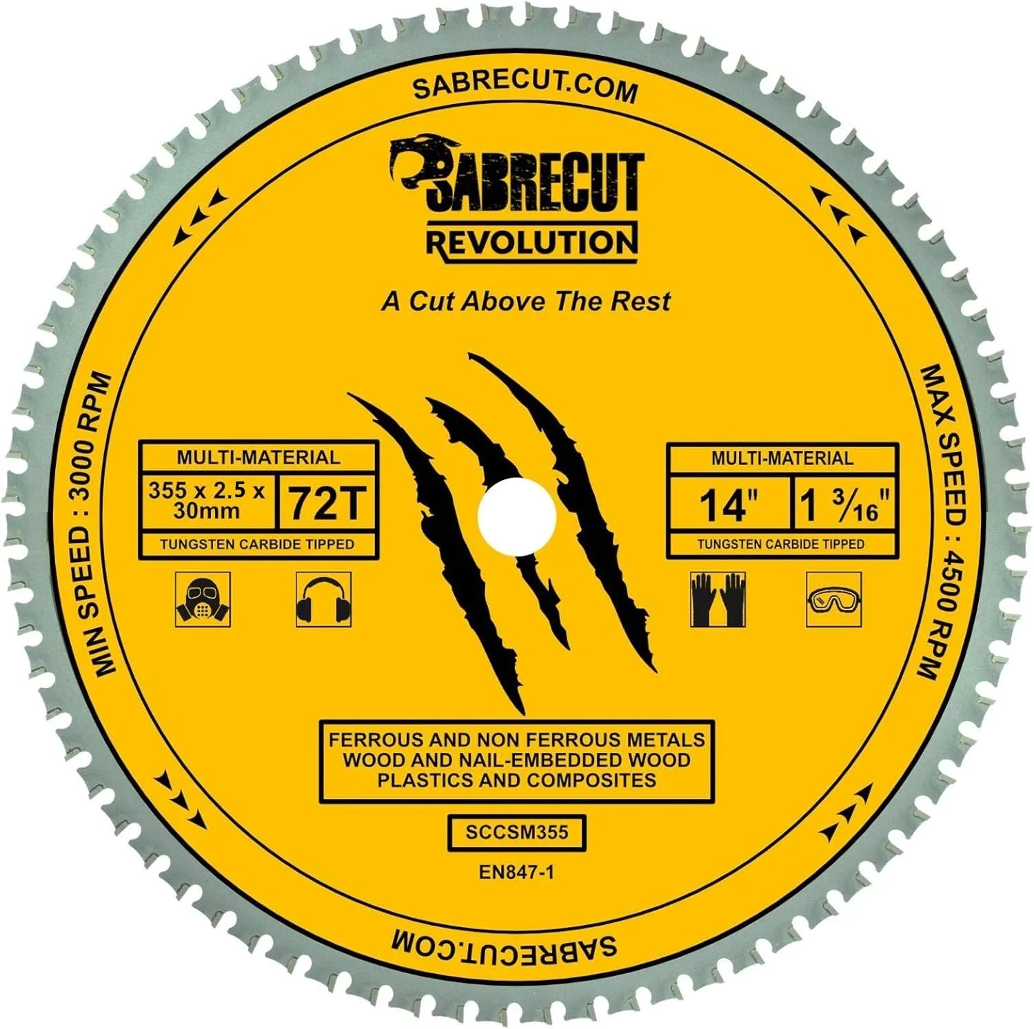 Пильный диск SabreCut SCCSM355_72 355 x 2.5 x 30 мм Серебристый, фото №1