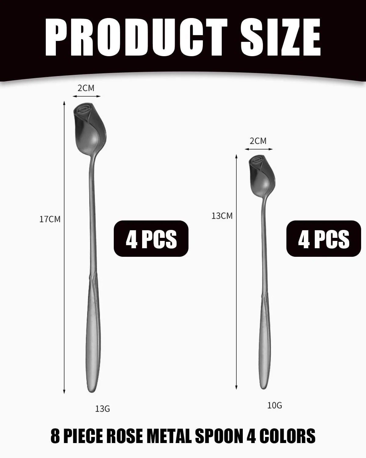 Ложки, набір з 8 чайних ложок, кольорові кавові, фото №2