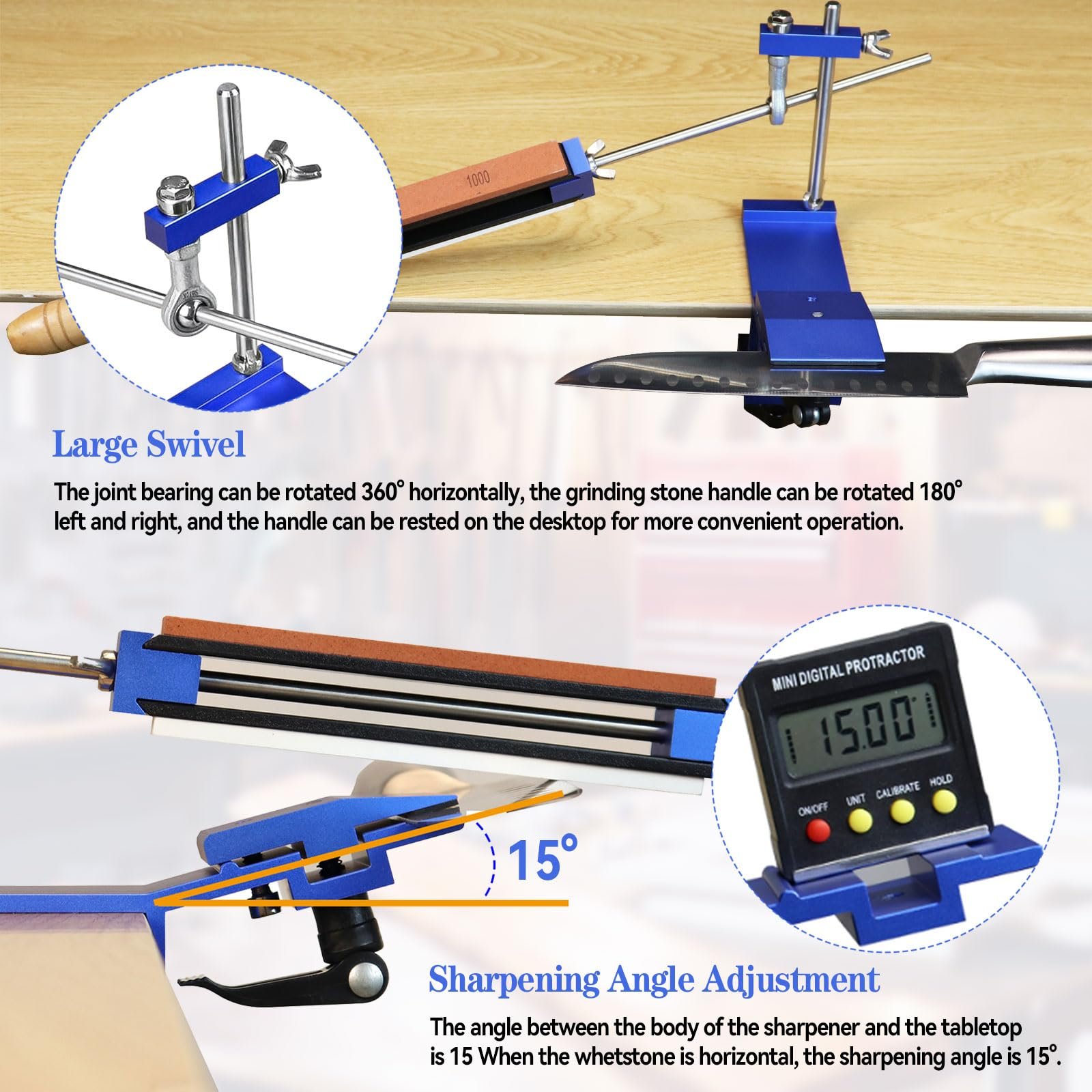 Професійна система заточування ножів ручна з фіксованим кутом та 8 каменями, фото №9 Професійна система заточування ножів ручна з фіксованим кутом та 8 каменями, фото №9