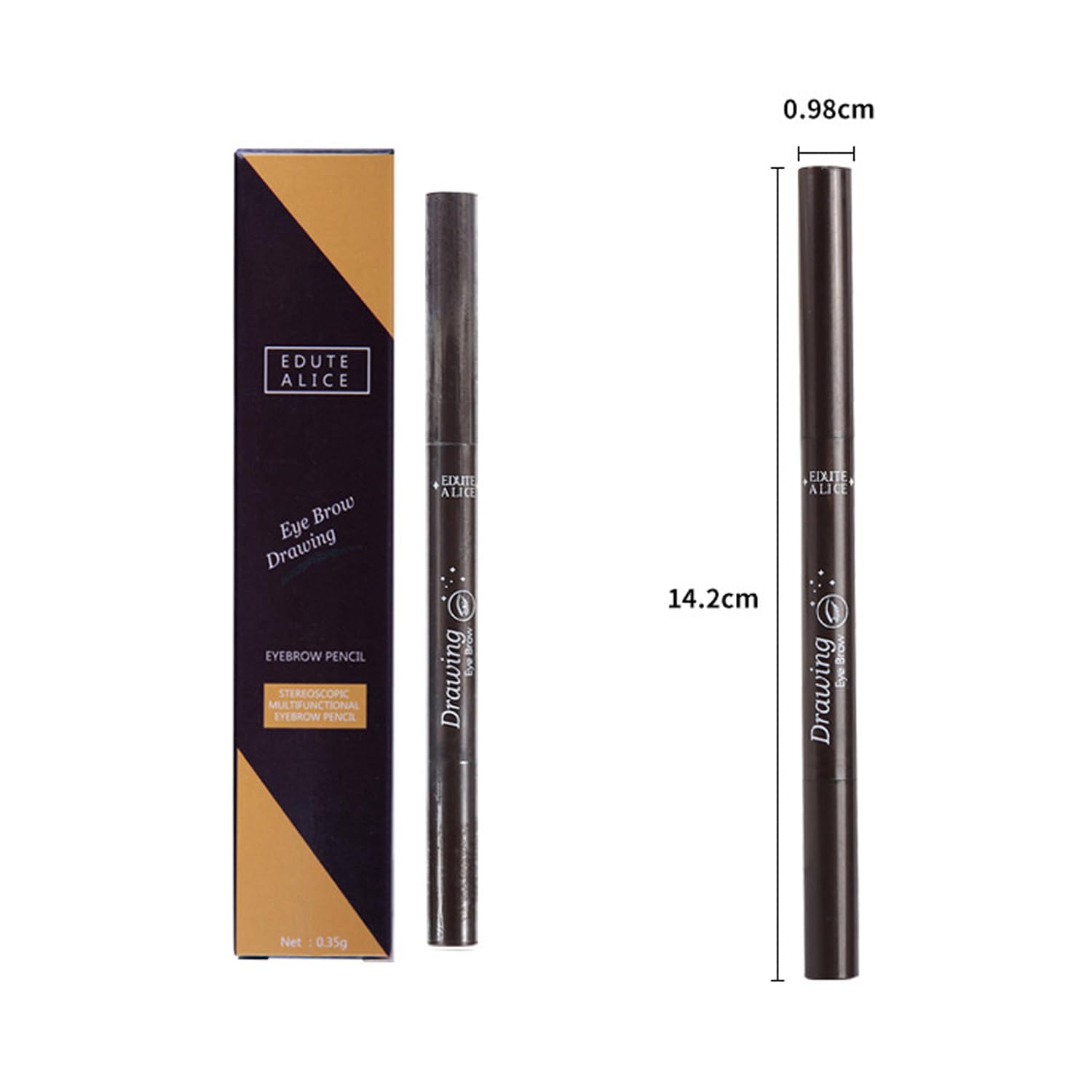 Олівець для брів Double-Sided Eyebrow Pencil Темно-коричневий, фото №6