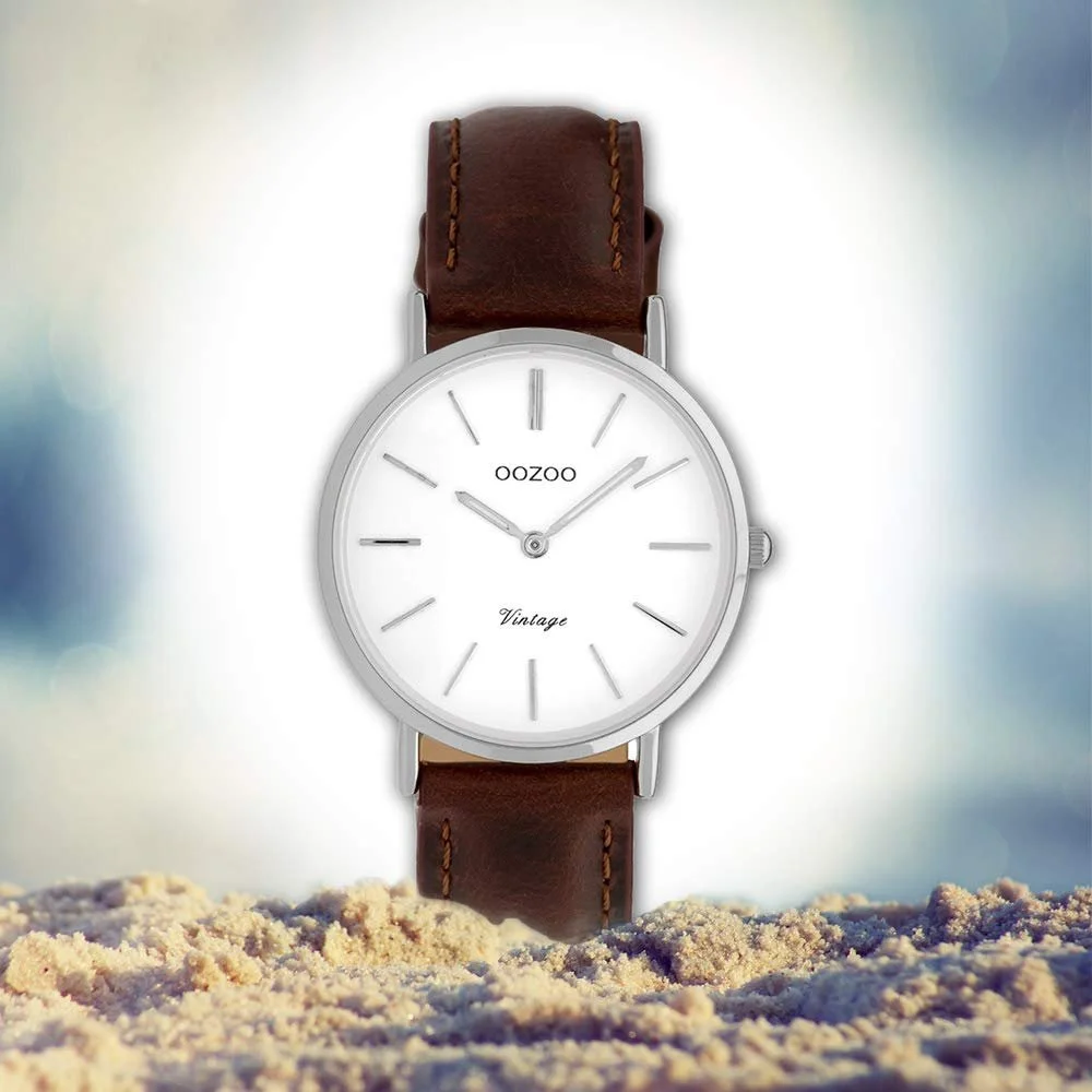 Годинник OOZOO Vintage Коричневий/Білий C9835 (32 мм), фото №4 Годинник OOZOO Vintage Коричневий/Білий C9835 (32 мм), фото №4