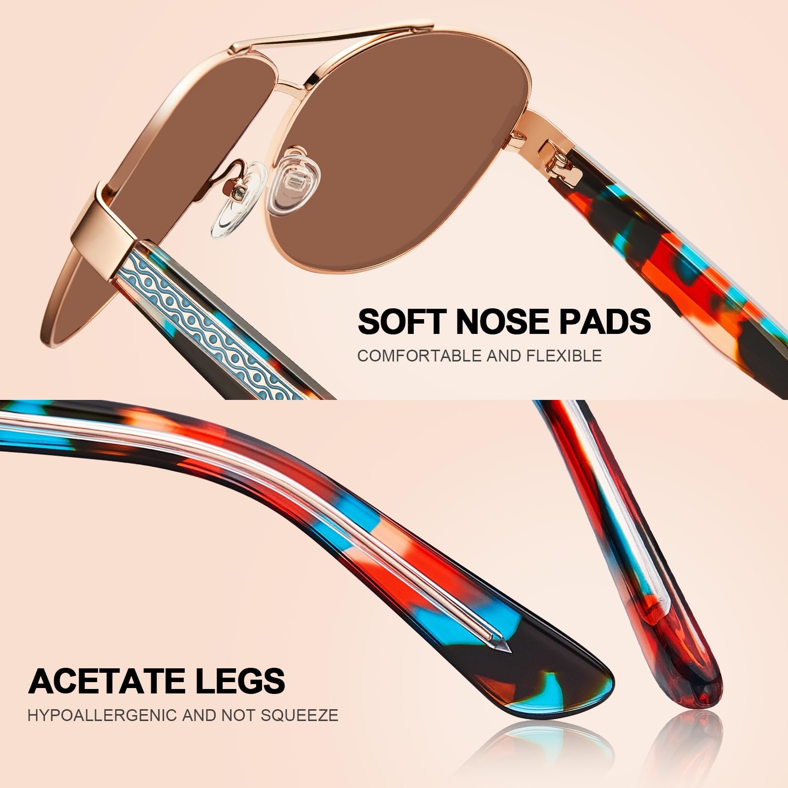 Сонцезахисні окуляри Авіатор CARFIA Поляризовані UV400 Ретро Вінтаж Стильні для жінок, фото №8 Сонцезахисні окуляри Авіатор CARFIA Поляризовані UV400 Ретро Вінтаж Стильні для жінок, фото №8