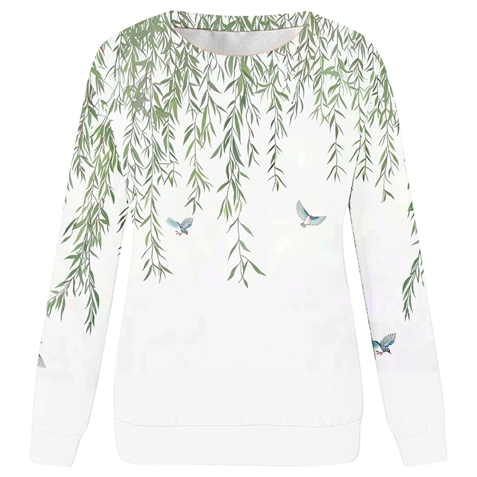 Жeнский Пуловер Komiseup Однотонный Свитшот Oversize Круглый вырез Длинный рукав Свободный Спортивный Свитшот для девушек-подростков без капюшона 19, фото №4