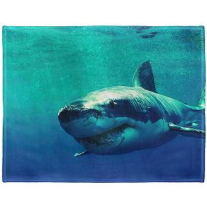 Одеяло YISUMEI Мягкое фланелевое одеяло из мягкого флиса 150 x 200 см Белая акула - Фото 1