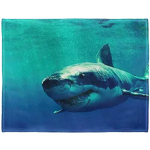 Покривало YISUMEI М'яка фланелева Покривало з м'якого флісу 150 x 200 см Біла акула - Фото 1