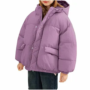 Куртка стьобана SYDUZAX для дівчаток і хлопчиків, зимове пальто з капюшоном - Фото 1