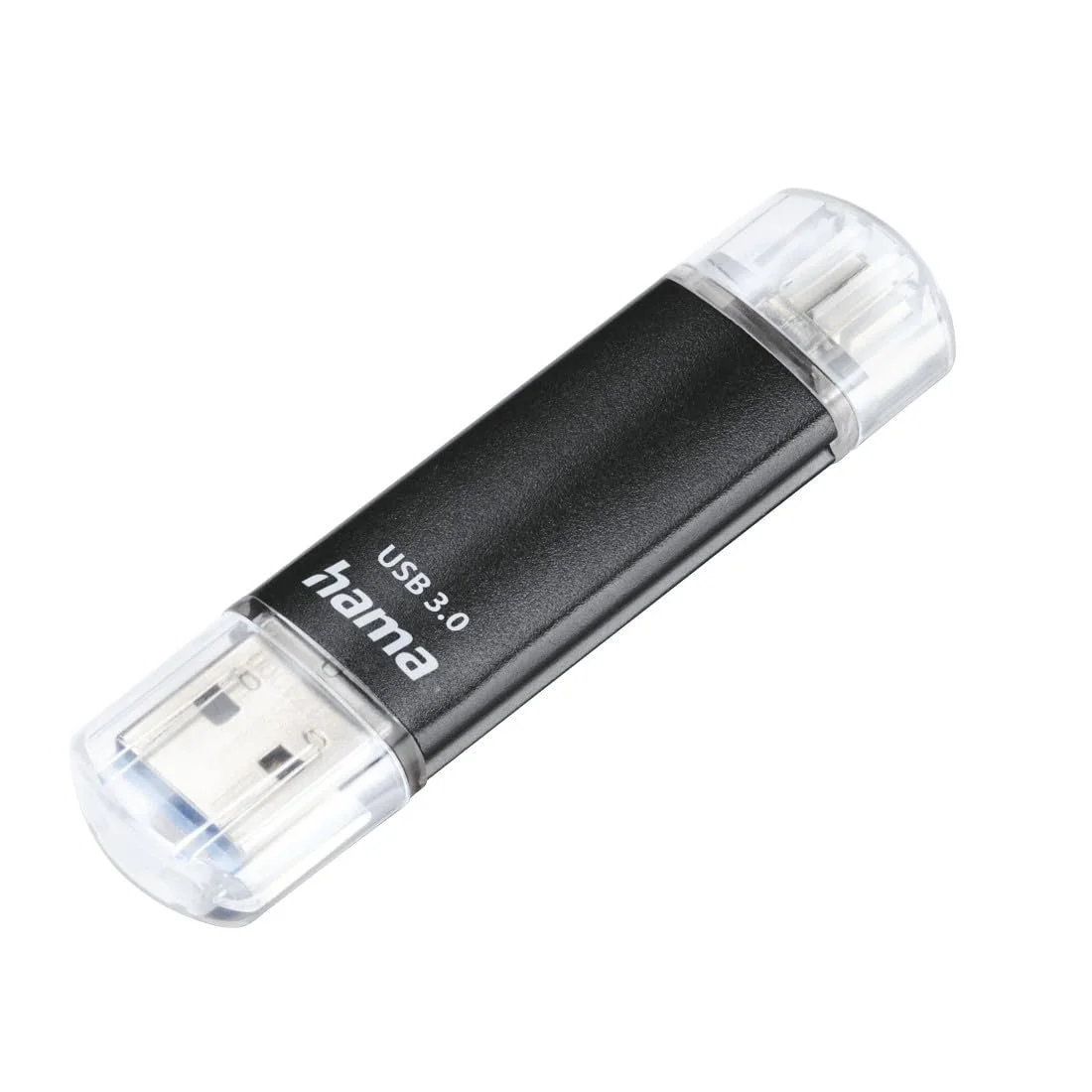 USB-флеш-накопичувач Hama Laeta Twin 128 GB USB 3.0 microUSB OTG 40 MB/s Black, фото №1 USB-флеш-накопичувач Hama Laeta Twin 128 GB USB 3.0 microUSB OTG 40 MB/s Black, фото №1
