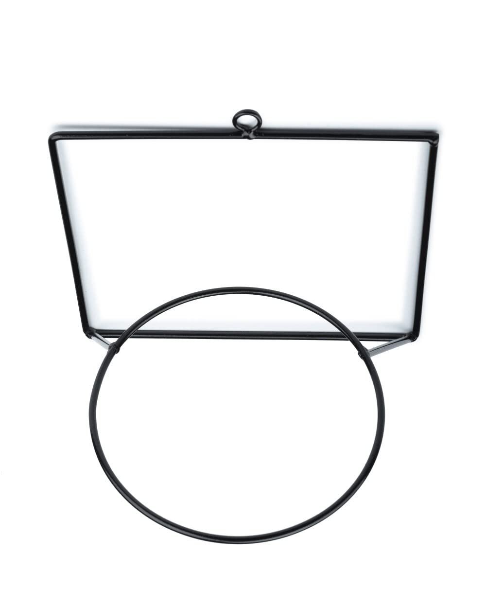 Настінний тримач для квітів HowHomely 22 см x 22 см металевий Чорний, фото №4