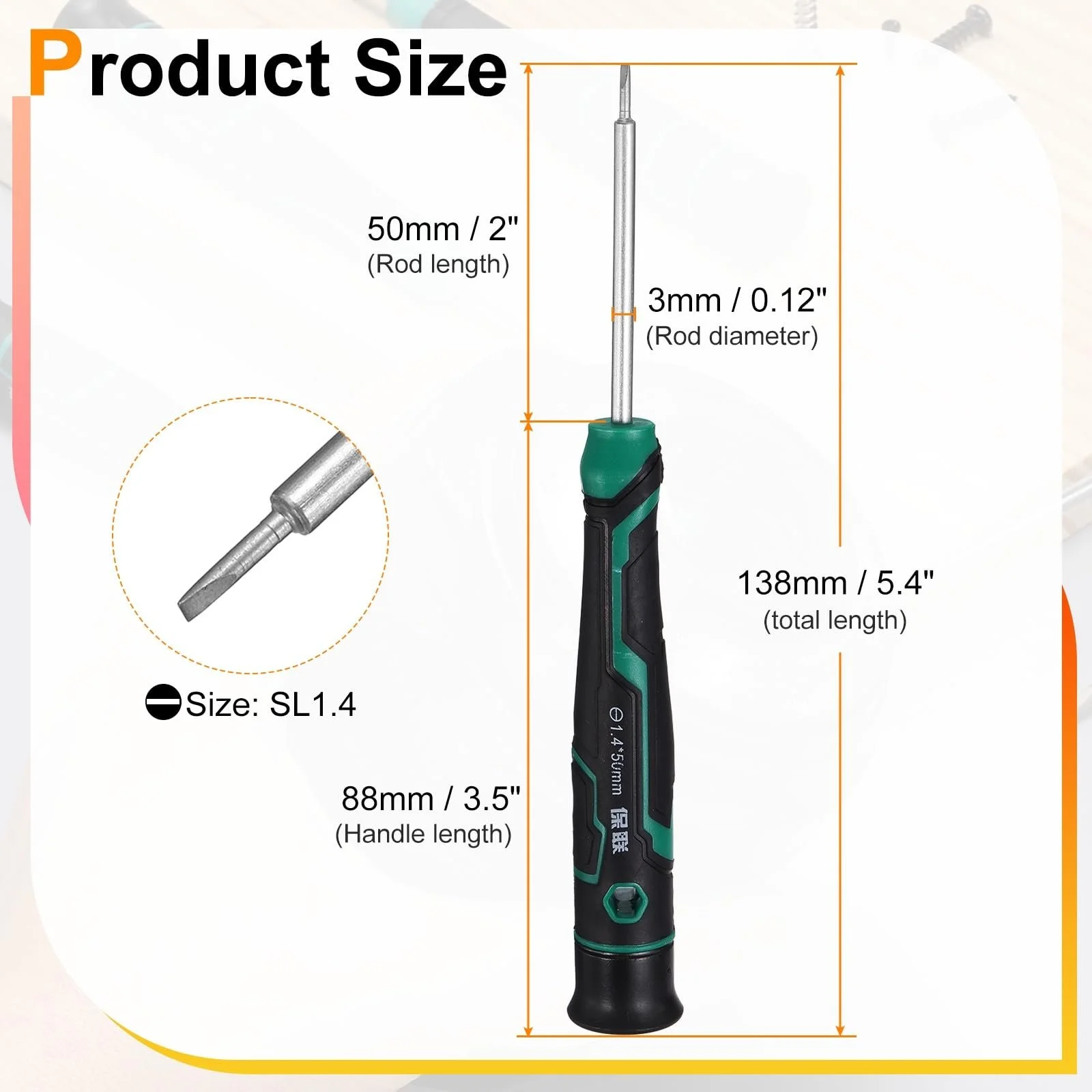 Прецизійна викрутка sourcing map SL1.4 13.7 см S2 сталь Магнітна, фото №2