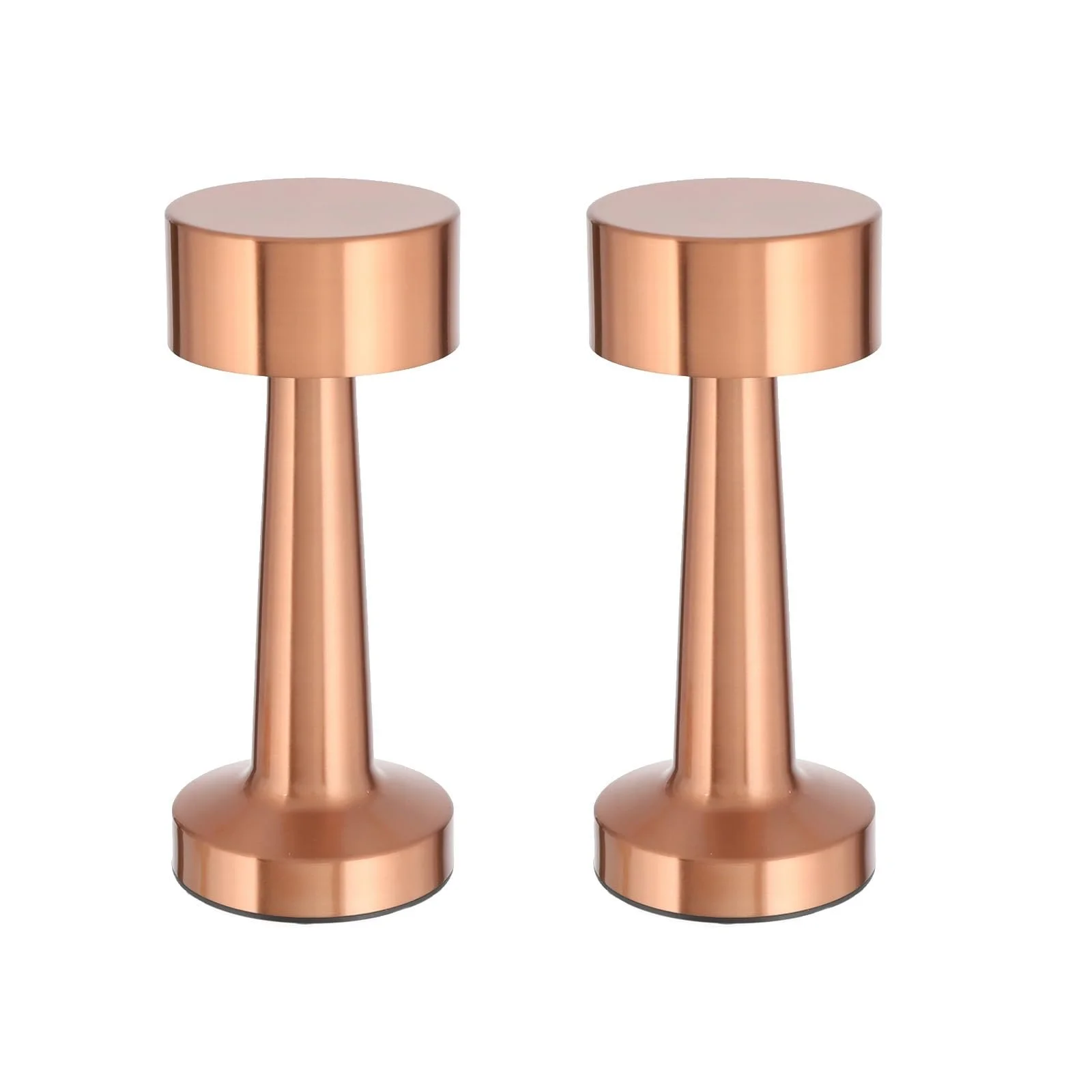 Настільна лампа 2 шт. Metal Battery USB Touch Dimmable мідна, фото №1