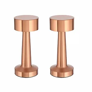 Настільна лампа 2 шт. Metal Battery USB Touch Dimmable мідна - Фото 1