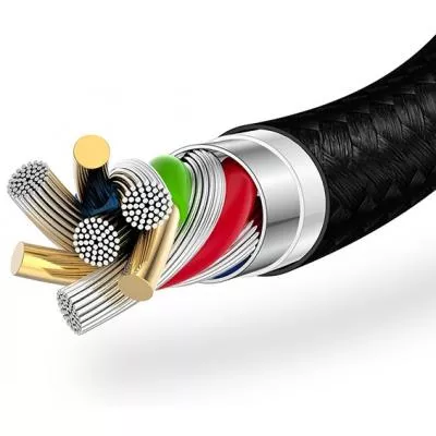 Дата кабель USB 2.0 AM to Lightning Micro 5P Type-C 1.2m T-F815 T-PHOX (T-F815 Mix Black/Gold, фото №5