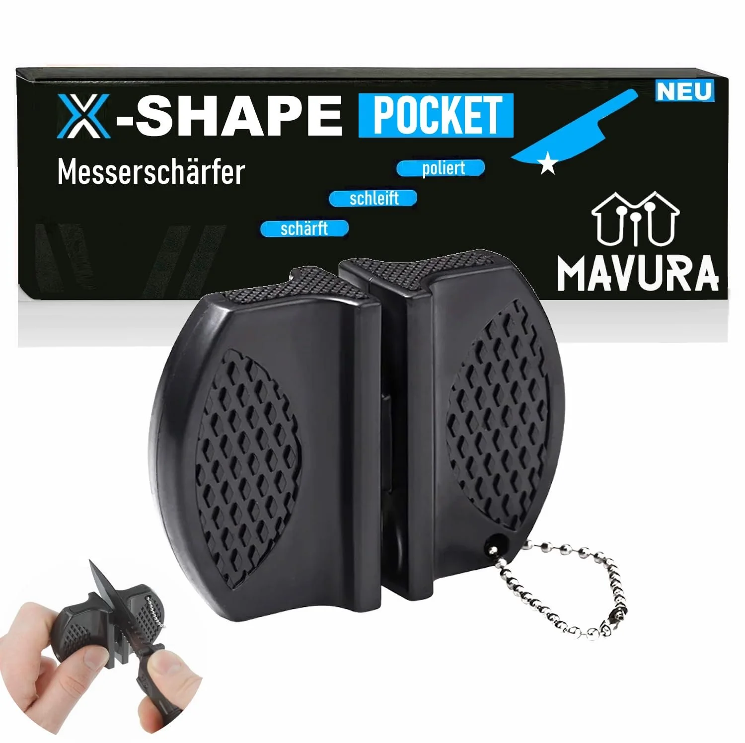 Кишенькова точилка для ножів X-SHAPE POCKET X-SHAPER Професійна керамічна, фото №1 Кишенькова точилка для ножів X-SHAPE POCKET X-SHAPER Професійна керамічна, фото №1