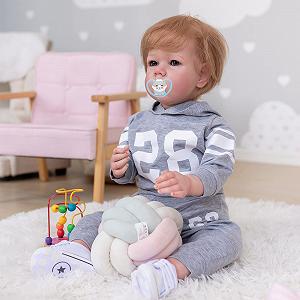 Кукла MineeQu Giant Lifelike Reborn Baby 28 Inch Мягкое утяжеленное тело Реалистичные новорожденные мальчики synthetic.ua - Фото 1