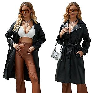 Кожаное Пальто GITVIENAR Классическое Женское synthetic.ua - Фото 1