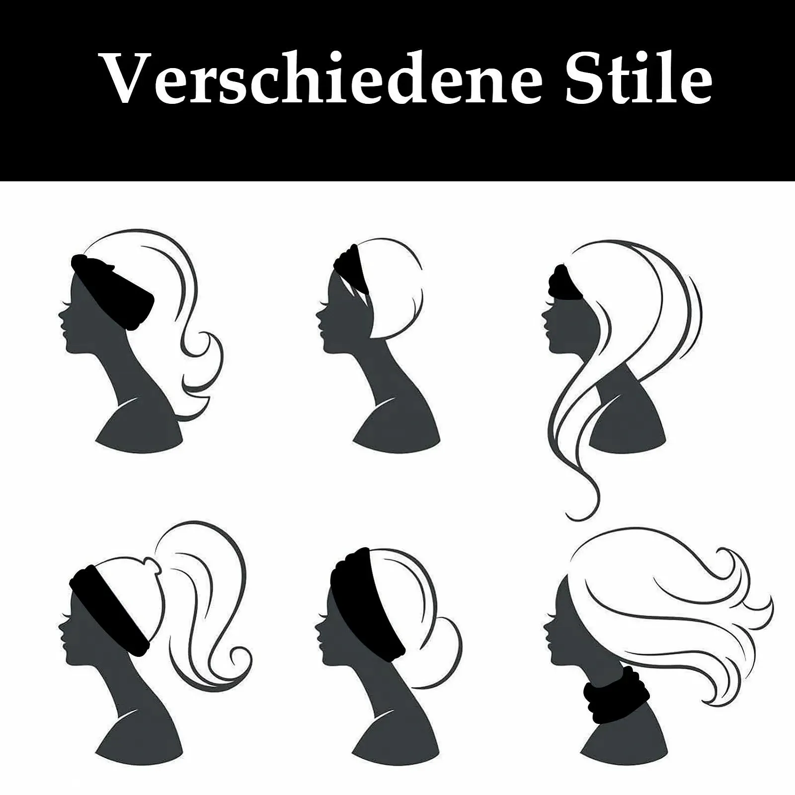 Набір широких пов'язок на голову (3 шт.), еластичні, фото №5