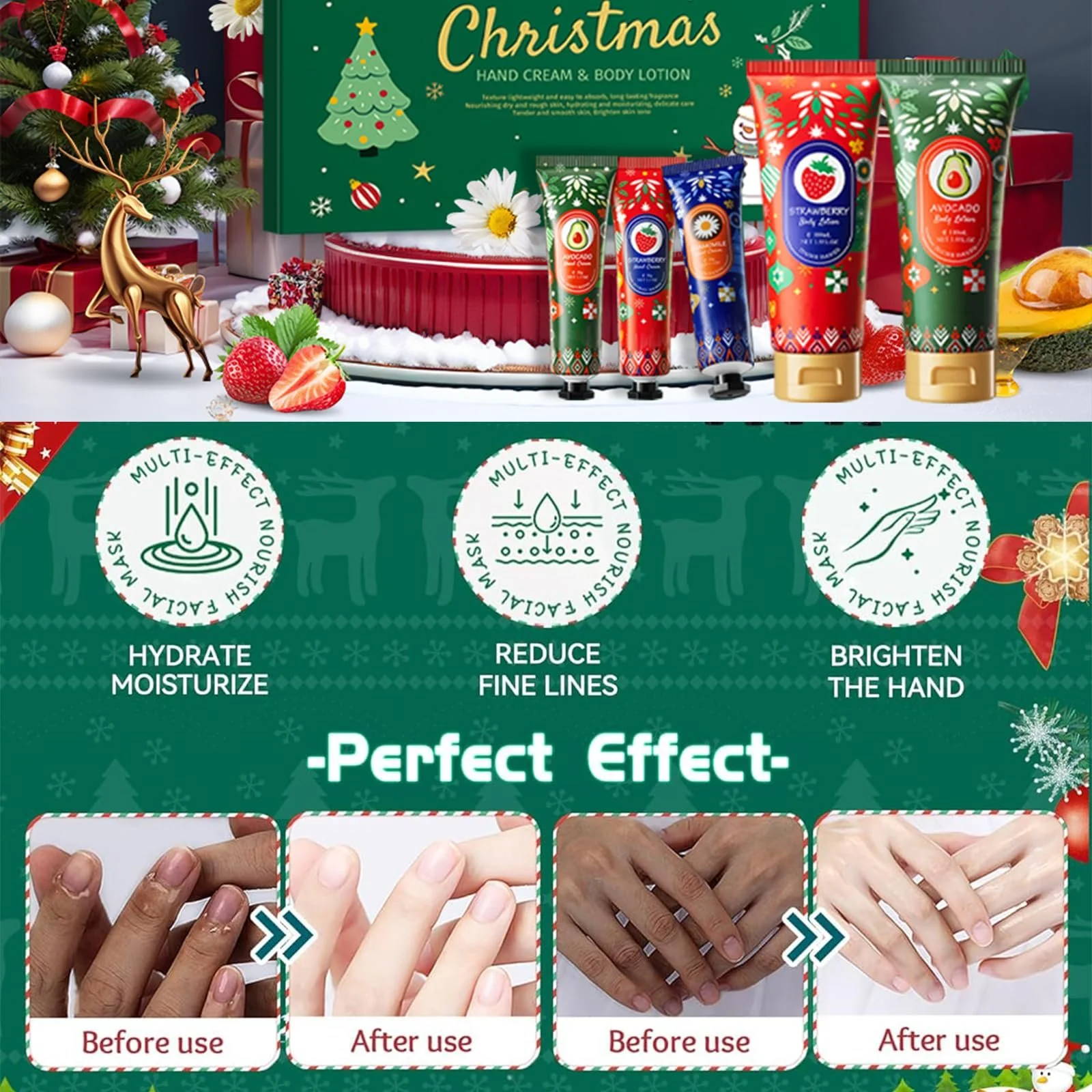 Крем для рук и лосьон для тела Рождественский набор, 3 x Крема для рук + 2 x Лосьона для тела, фото №3