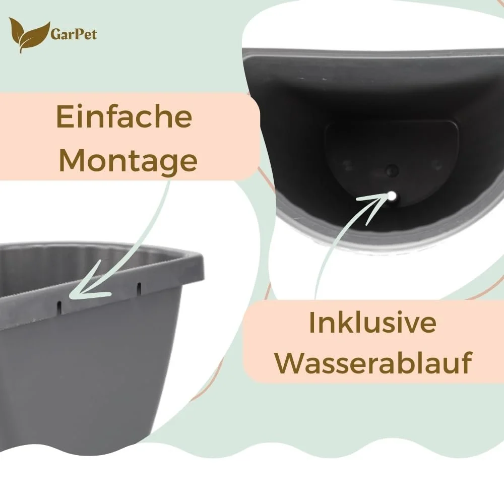 Набір настінних горщиків для квітів GarPet 2 шт. 30 см, фото №4