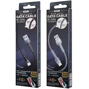 Дата кабель для заряджання REMAX RC-124a USB 2.0 — Type-C 2.4A (1м) Срібний - Фото 1