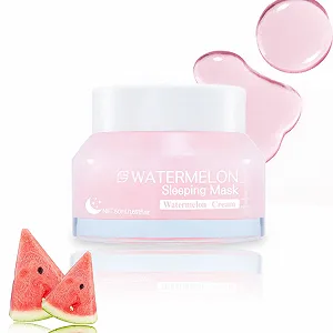 Нічна маска для обличчя з кавуном для покращення пружності шкіри, зменшення зморшок та глибокого зволоження - Фото 1