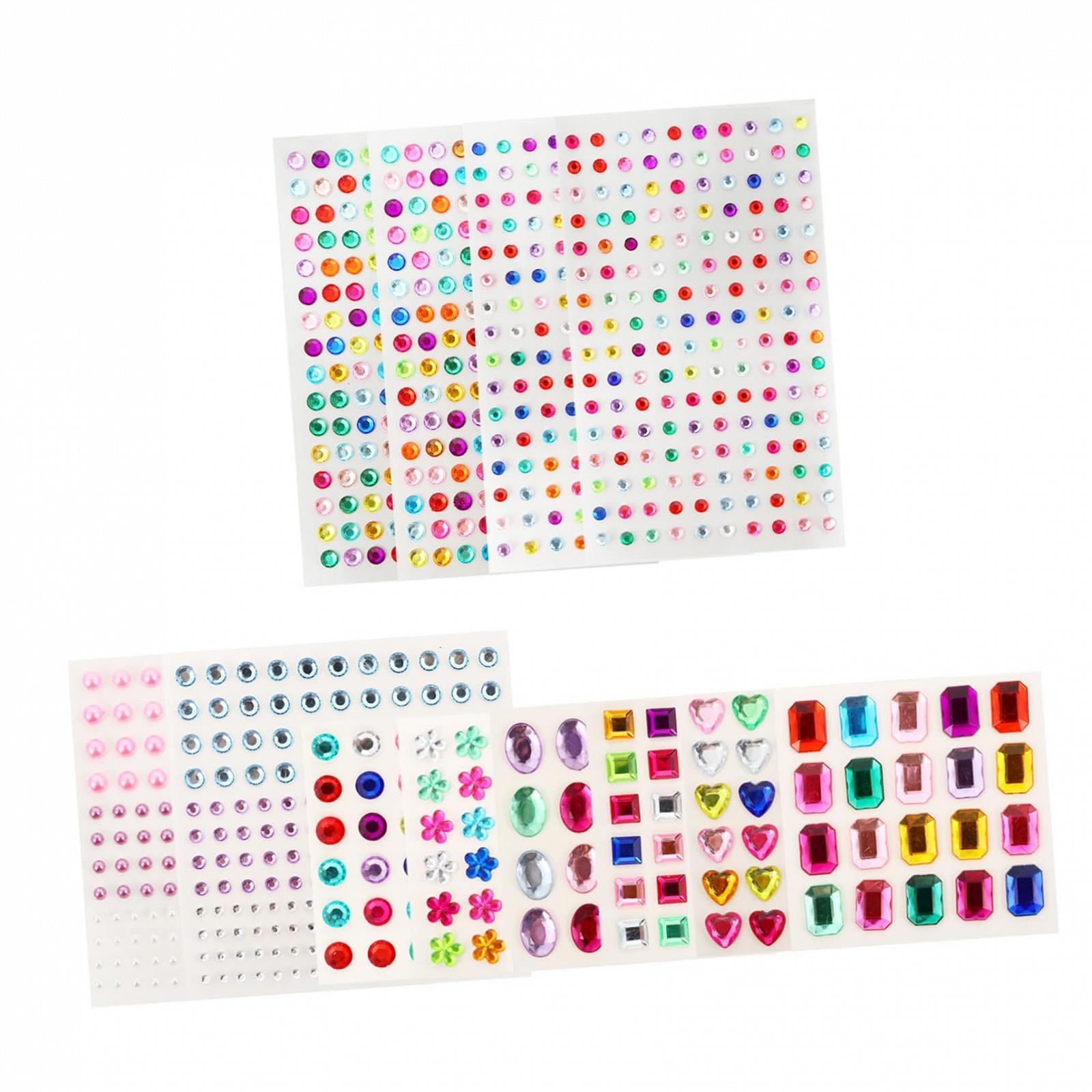 Стразы для ногтей PLAFOPE 12 листов, кристаллы для макияжа, самоклеящиеся без клея, для рукоделия и украшения подарков, фото №1