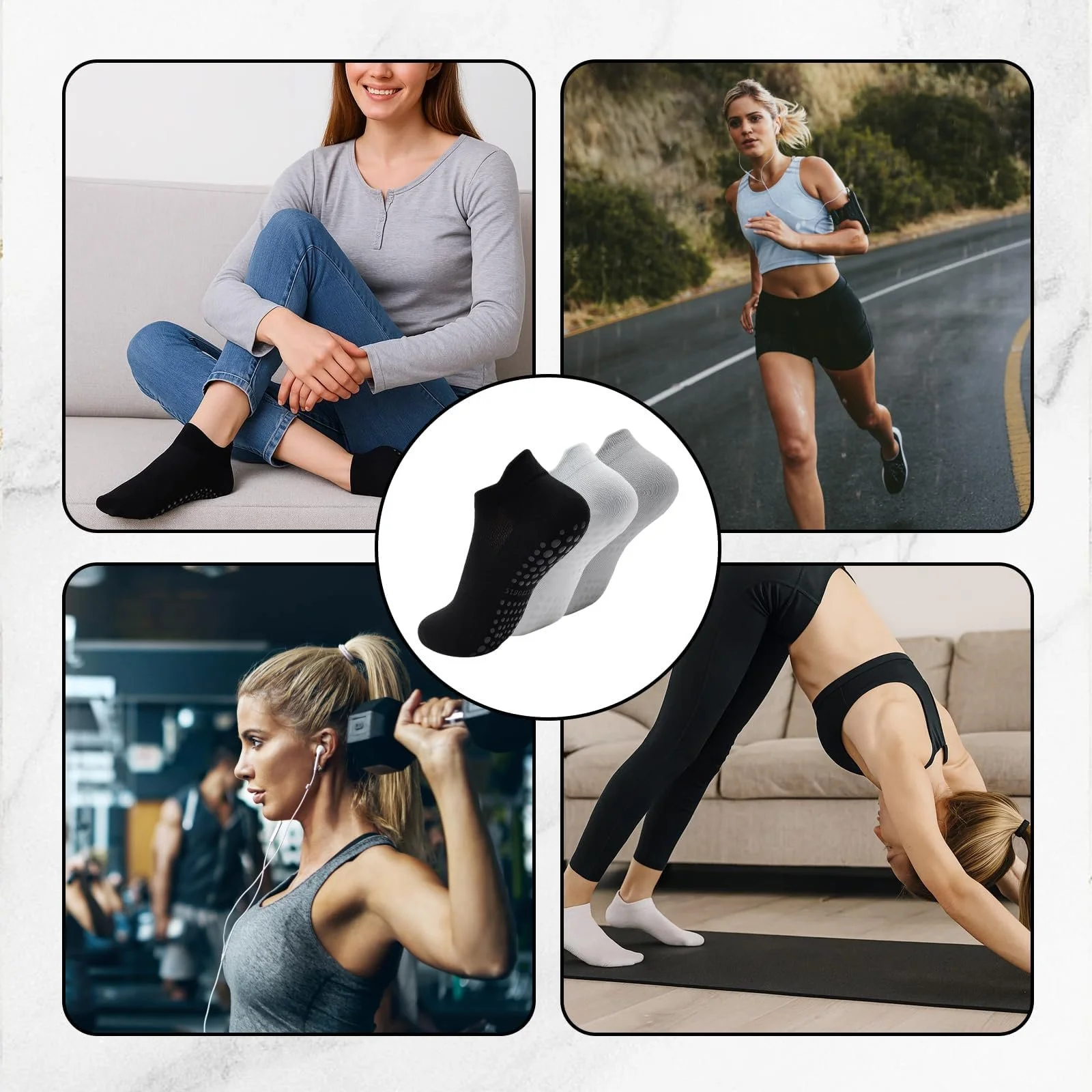 Шкарпетки для йоги Жіночі 39-42, 3 пари, фото №6 Шкарпетки для йоги Жіночі 39-42, 3 пари, фото №6