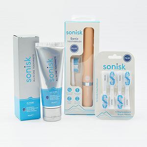 Электрическая Зубная Щетка Sonisk Pulse с 4 Сменными Насадками и Зубной Пастой Peachy Peach - Фото 1