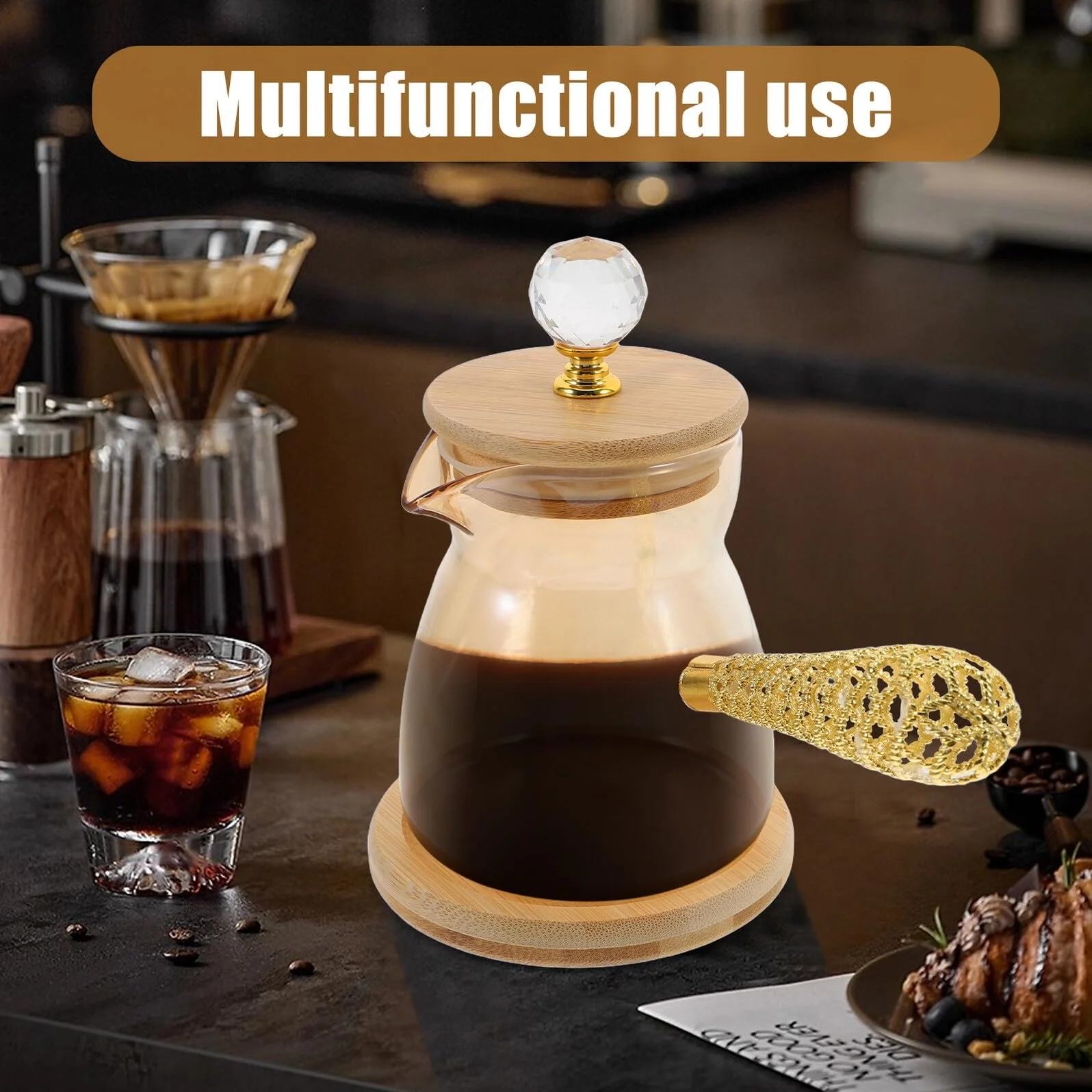 Кофейник NUOBESTY Ретро Стеклянный 350 мл, фото №3