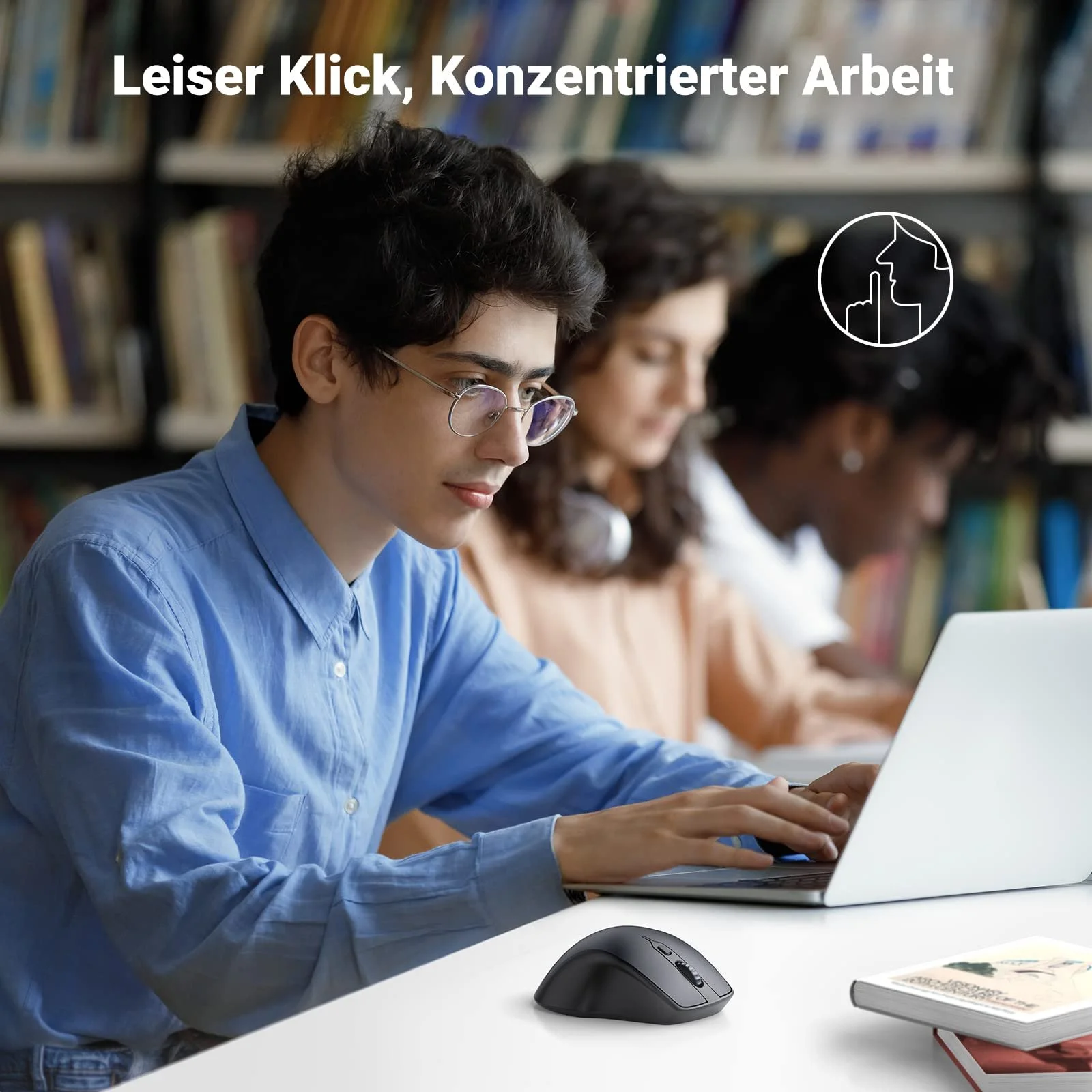 Мышь Беспроводная UGREEN Bluetooth (BT 5.0 + 2.4G) 4000 DPI Эргономичная Черная, фото №4