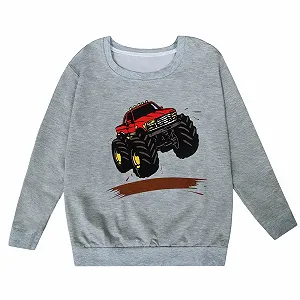 Пуловер для мальчиков 158 - Детская мода, личность, свободный, с принтом, круглый вырез, худи, свитшот с длинными рукавами - Фото 1