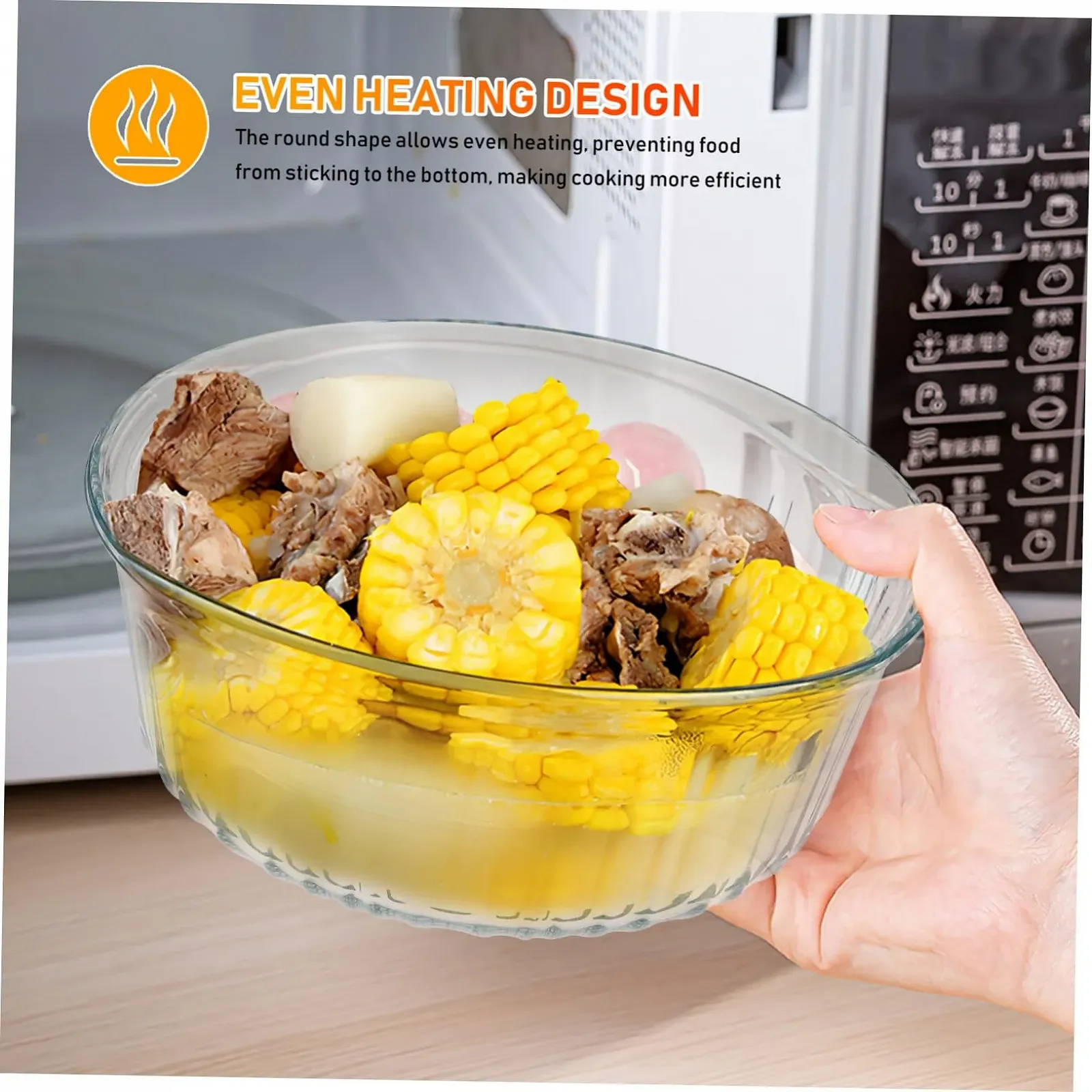 Форма для запікання кругла з кришкою боросилікатне скло, фото №8