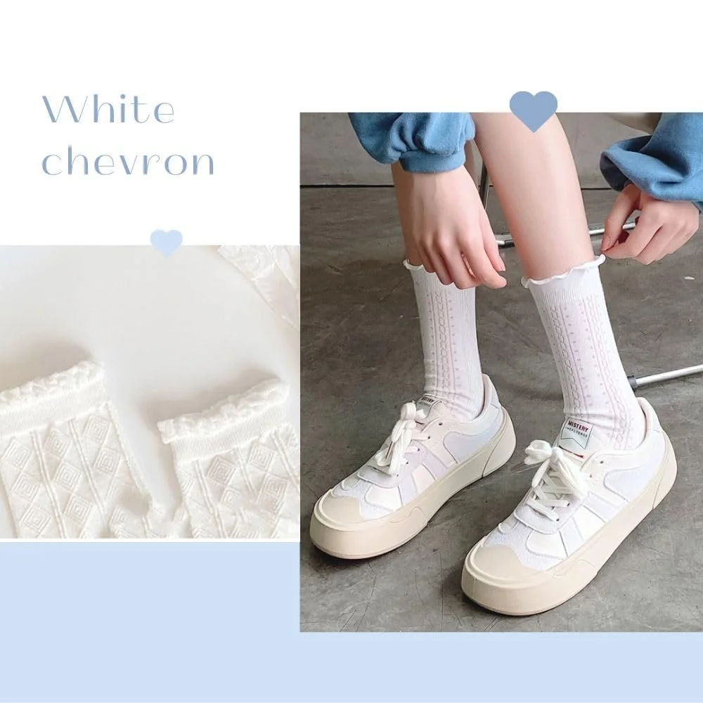 Шкарпетки Мереживні Білий, Білий (2 пари), фото №5