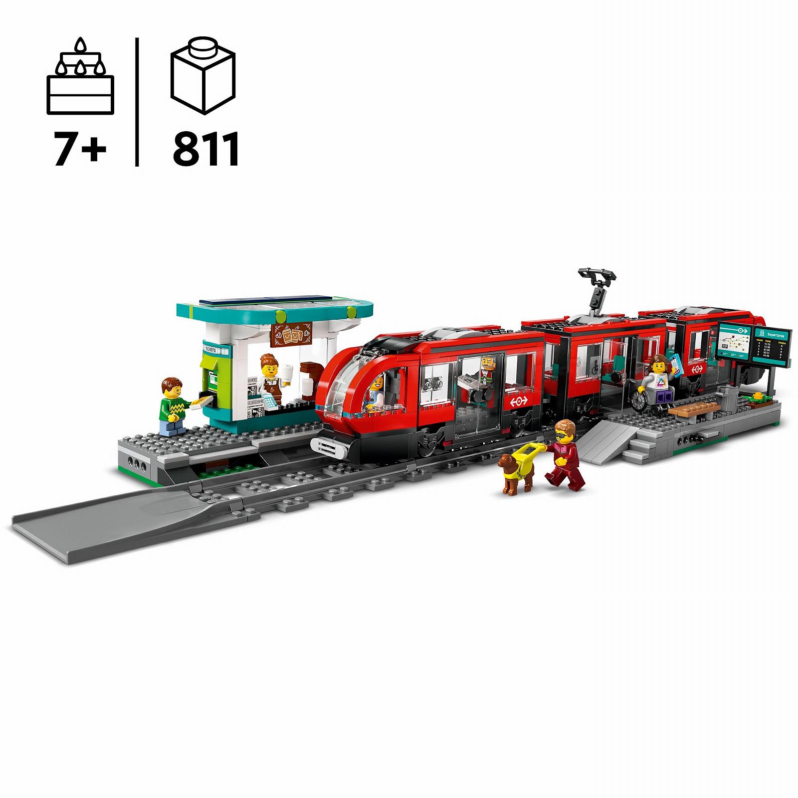 Конструктор Lego City 60423 Трамвай з зупинкою Lego трамвай з розширенням рейок Lego 60205 Lego потяг з зупинкою і рейки Lego City, фото №7