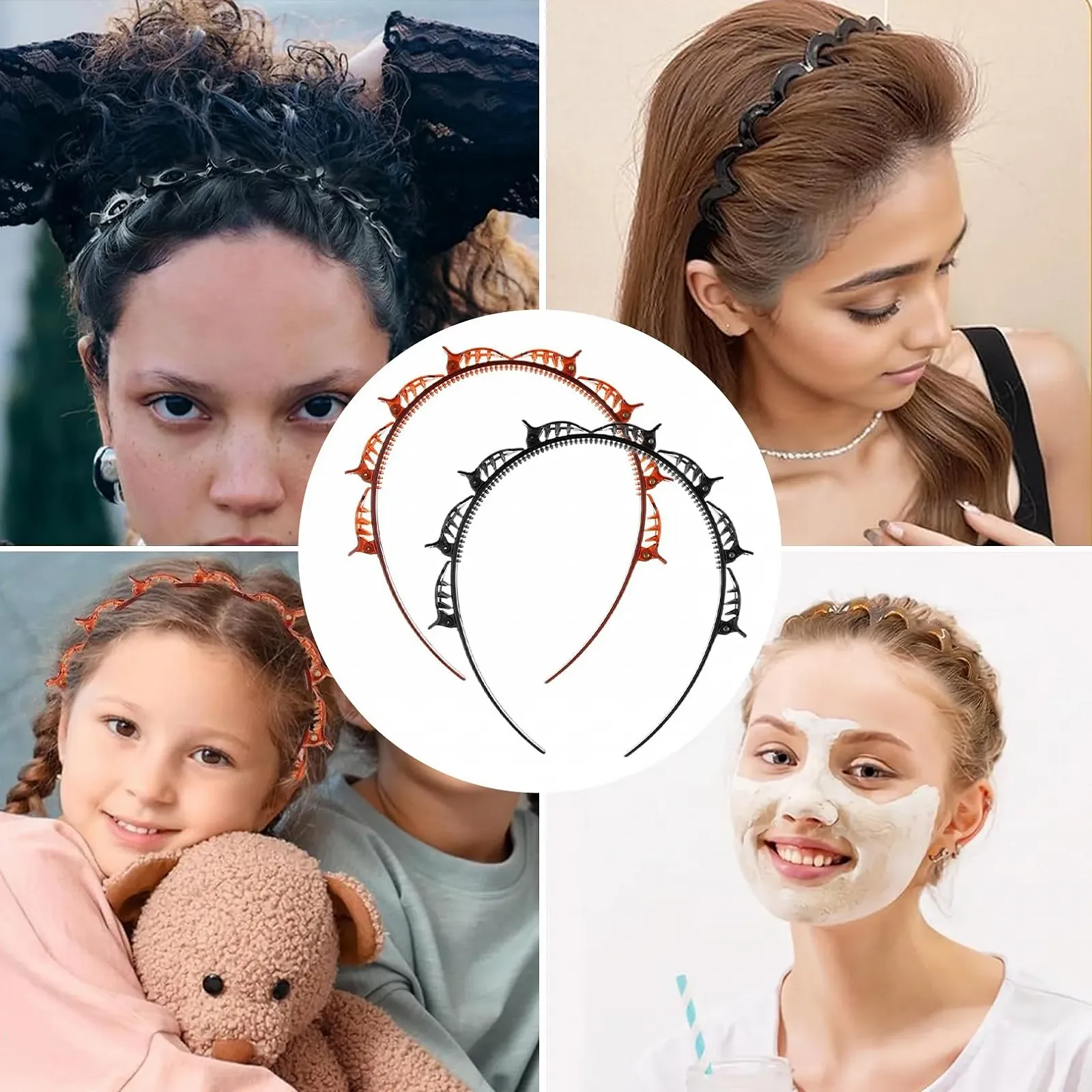 Набір з обручів для волосся з затискачами, фото №7