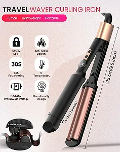 Плойка для хвиль UKLISS Pro Mini LCD-дисплей 120-210°C Рожеве золото synthetic.ua - Фото 1