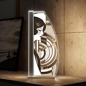 Настільна лампа Art Iconic LED скляна з гравіюванням срібляста synthetic.ua - Фото 1