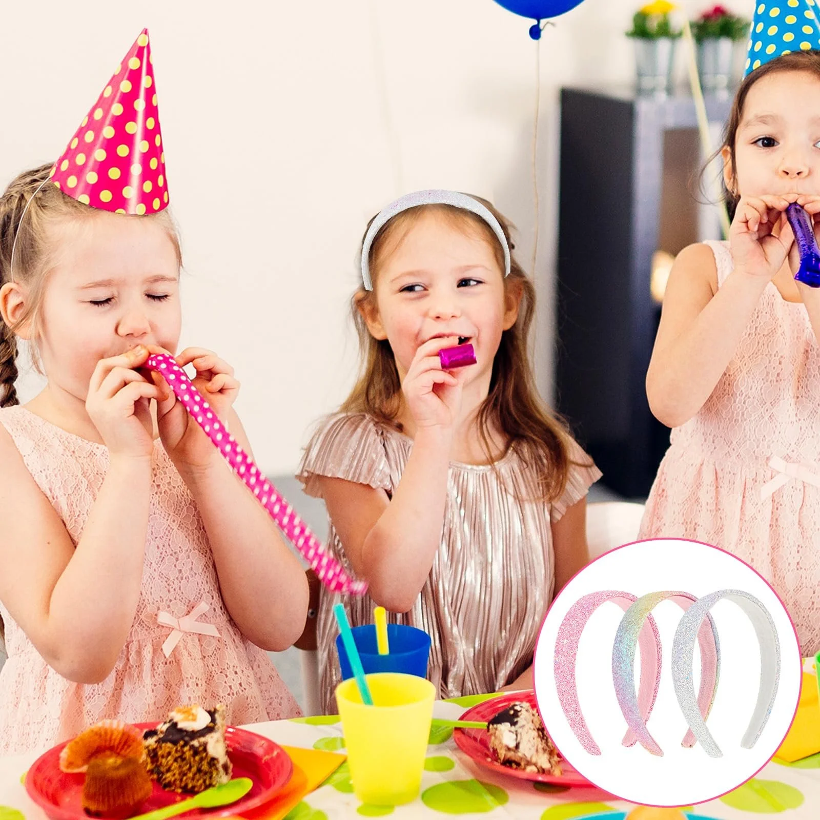 Набор обручей для волос с блестками для девочек (3 шт.), фото №6 Набор обручей для волос с блестками для девочек (3 шт.), фото №6