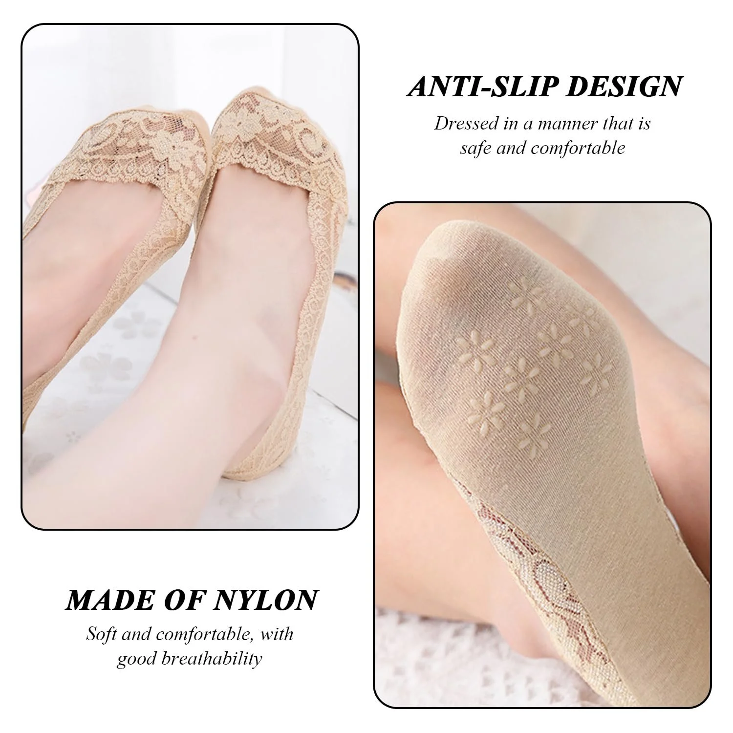 Шкарпетки-слідки Non-Slip для жінок, 10 пар, фото №3