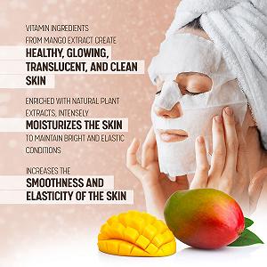 Тканинна маска Mango Вітаміни A & C для блиску та молодості Набір з 10 масок synthetic.ua - Фото 1