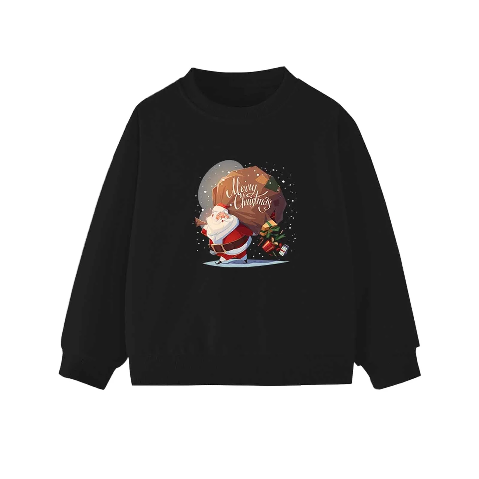 Свитшот для девочек с принтом, с длинными рукавами, круглым вырезом, мягкий, повседневный верх для зимы/отпуска с графическим принтом для подростков и детей, фото №1