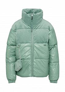Стёганая куртка QS из ткани в сочетании тканей со съёмным карманом - Фото 1