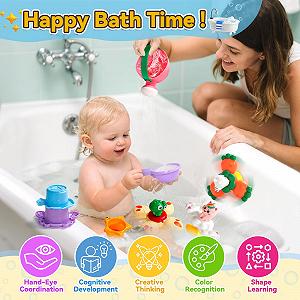 Игрушка для ванны Fajiabao для малышей от 1 года 3 штуки synthetic.ua - Фото 1