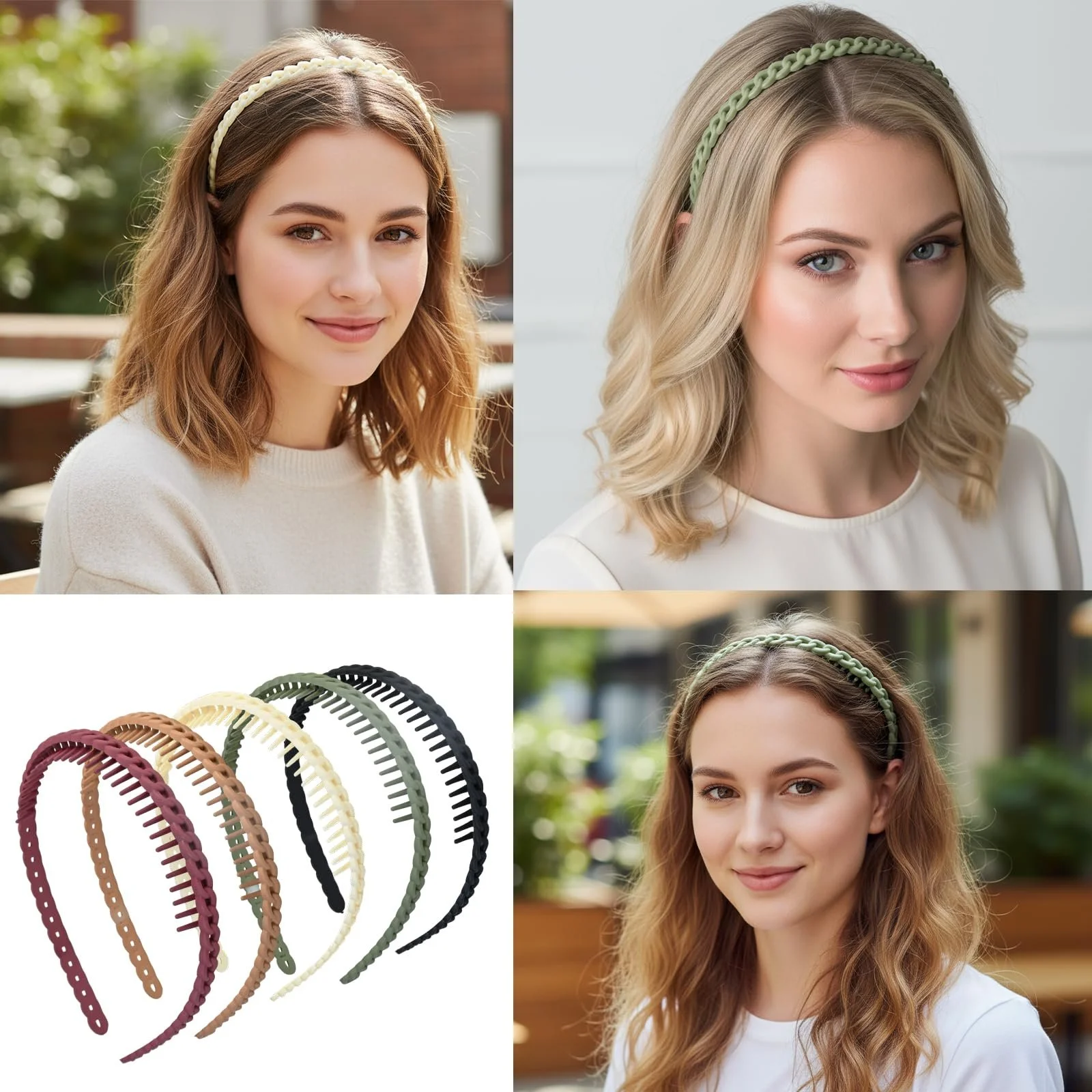 Набір пластикових обручів для волосся жіночих, фото №3