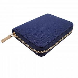 Кошелек Topkids Accessories Модный кошелек для монет Женский кошелек на молнии Симпатичный кошелек для денег Кротит Карточки Держатель для монет Однотонный темно-синий Ткань, 11 см x 9 см, Ретро, Однотонная темно-синяя ткань, Чехол для монет - Фото 1
