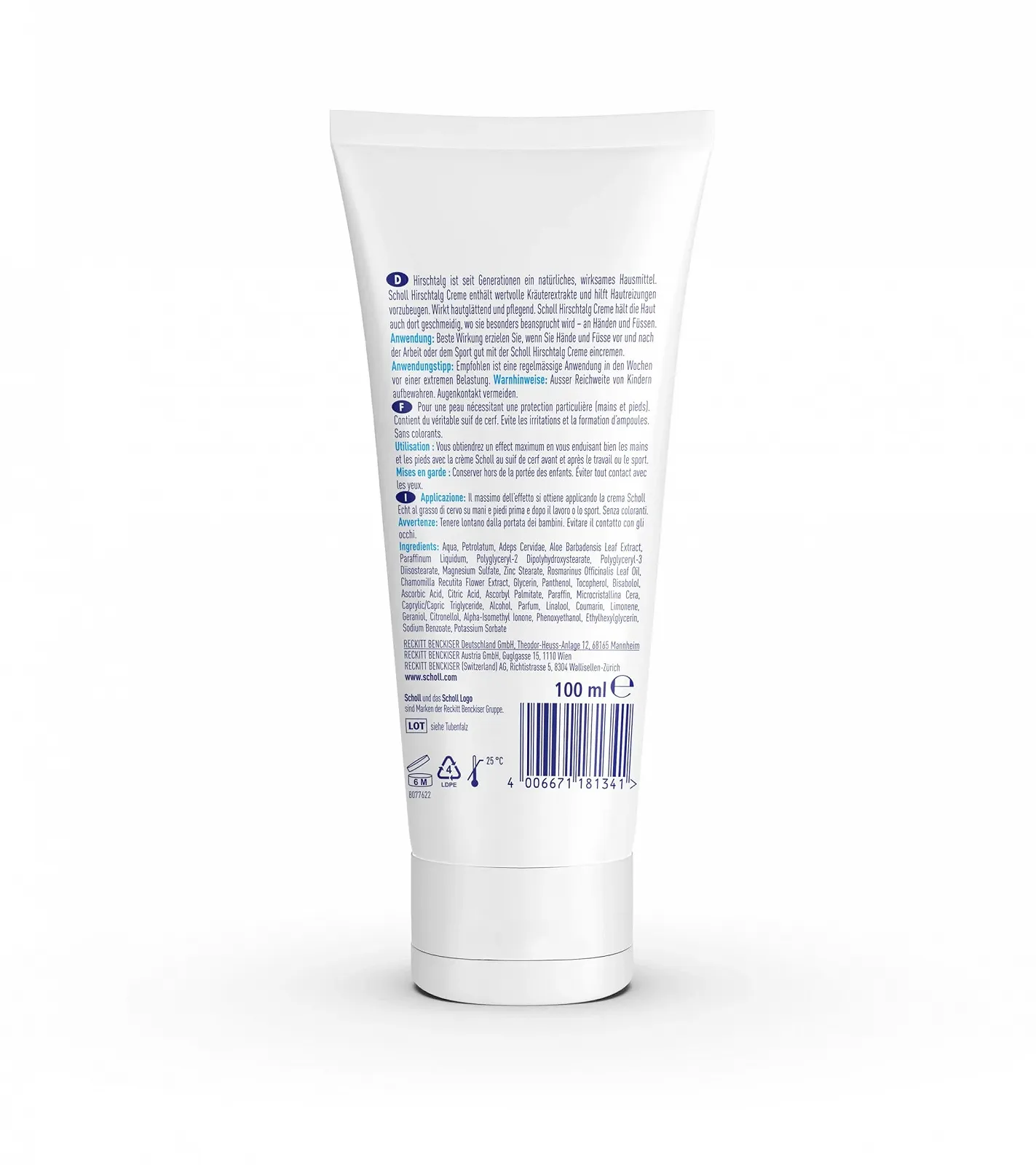 Крем для ніг та рук Scholl Deer Tallow Cream 100 мл, фото №2 Крем для ніг та рук Scholl Deer Tallow Cream 100 мл, фото №2