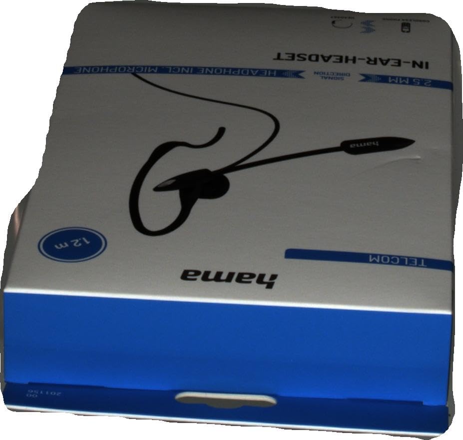 Гарнітура Hama In-Ear з мікрофоном для бездротових телефонів (2.5 мм роз'єм, дротова гарнітура, вкладиші з мікрофоном, моно, на одне вухо), з вушною петлею, вимикачем звуку, кліпсою) Чорний, фото №4