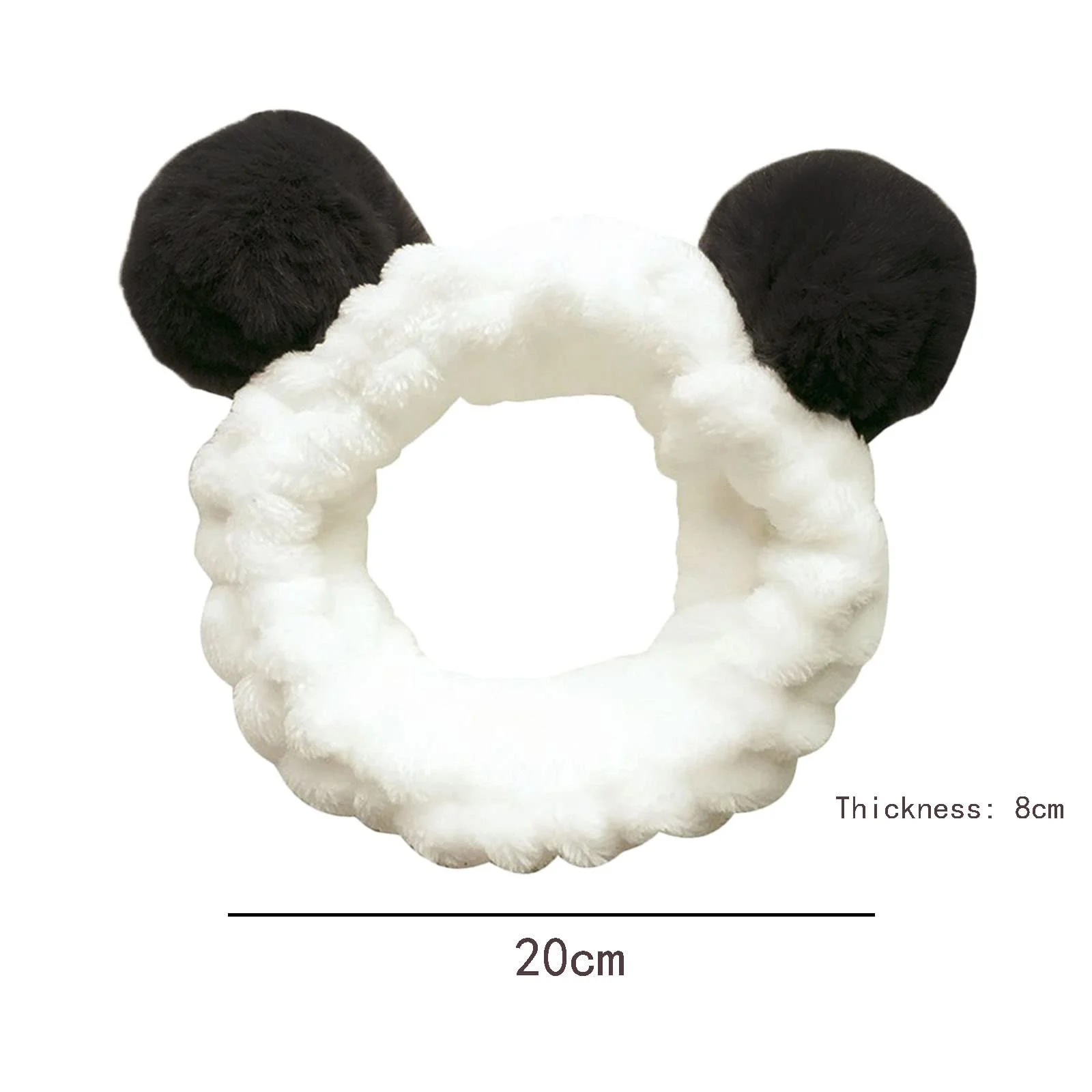 Пов'язка на голову для макіяжу Panda, рожева + чорна, набір 2 шт, фото №2