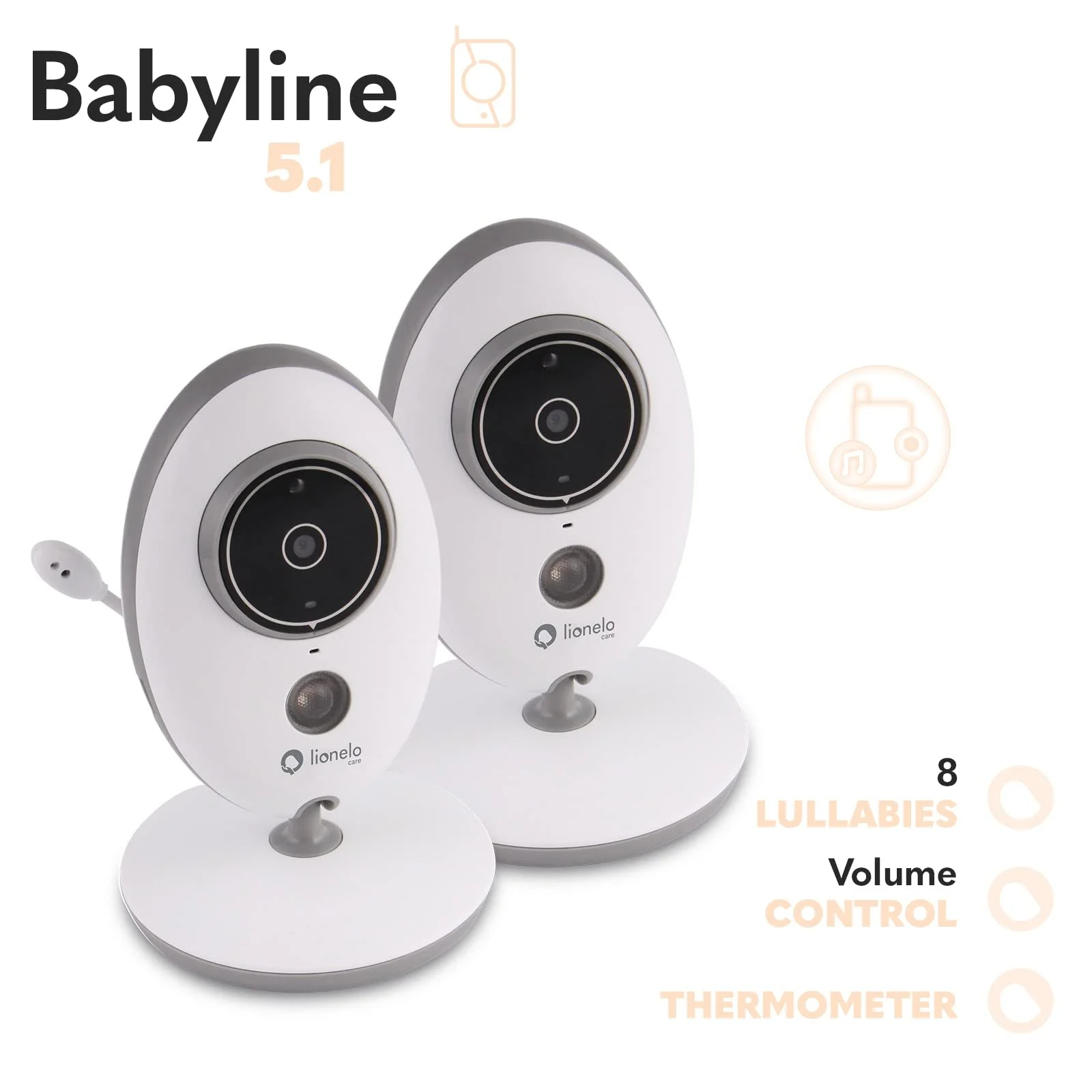 Відеоняня Lionelo Babyline 5.1 300 м 2 Cameras Night Mode VOX, фото №7 Відеоняня Lionelo Babyline 5.1 300 м 2 Cameras Night Mode VOX, фото №7