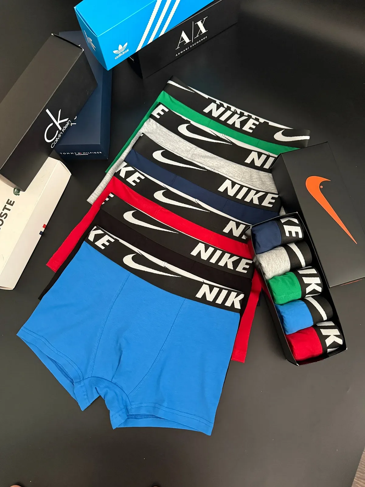 Чоловічі труси боксери комплект NIKE різнокольорові, фото №5