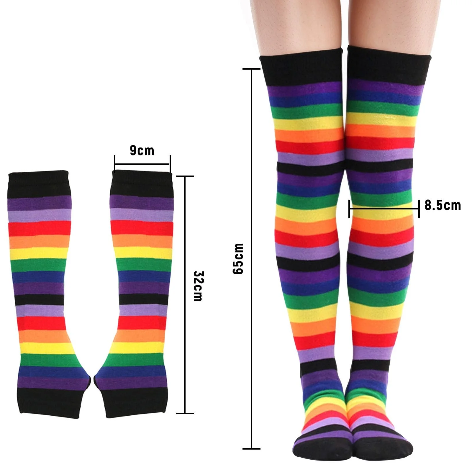 Колготки-шкарпетки в райдужну смужку, фото №2 Колготки-шкарпетки в райдужну смужку, фото №2